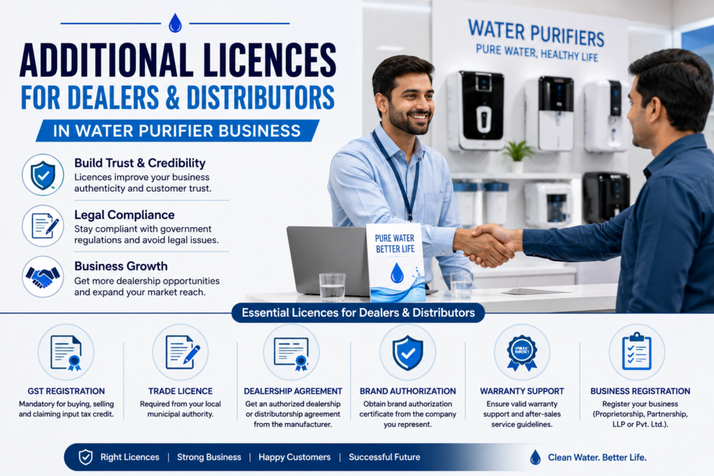 additional licences  dealers and distributors for water purifier business